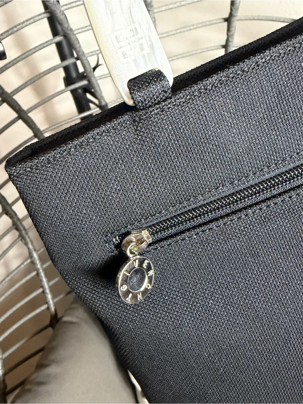 Givenchy Black Tote with Ivory Resin Top Handles